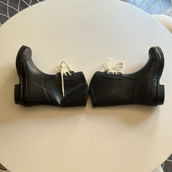 Nomad Lace-Up Detail Rubber Rain Boots - KellyB, Black, Size 7, NWOT - Picture 5 of 11